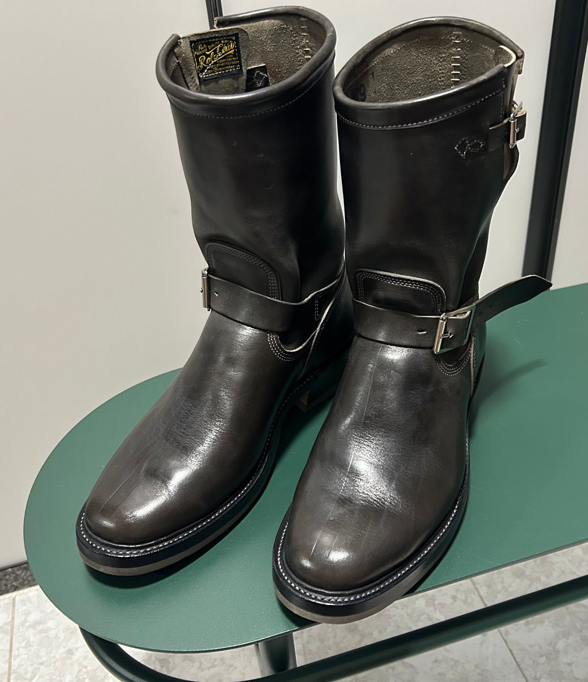 Photo by Patrick_Kwon on April 6, 2026 of the Role Club Engineer Boots in Grey Maryam Italy Horsebutt.