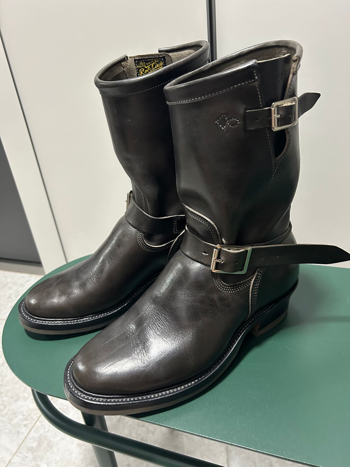 Photo by Patrick_Kwon on April 6, 2026 of the Role Club Engineer Boots in Grey Maryam Italy Horsebutt.