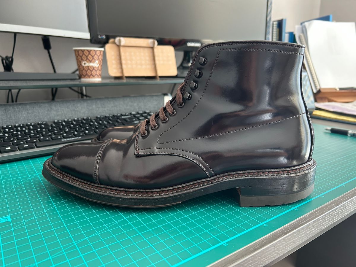 Photo by Patrick_Kwon on November 23, 2024 of the Alden Parajumper Boots in Horween Color 8 Shell Cordovan.