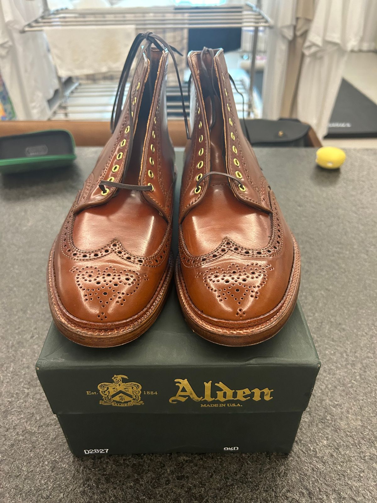 Photo by Patrick_Kwon on August 28, 2024 of the Alden Wingtip Boot in Horween Amaretto Shell Cordovan.