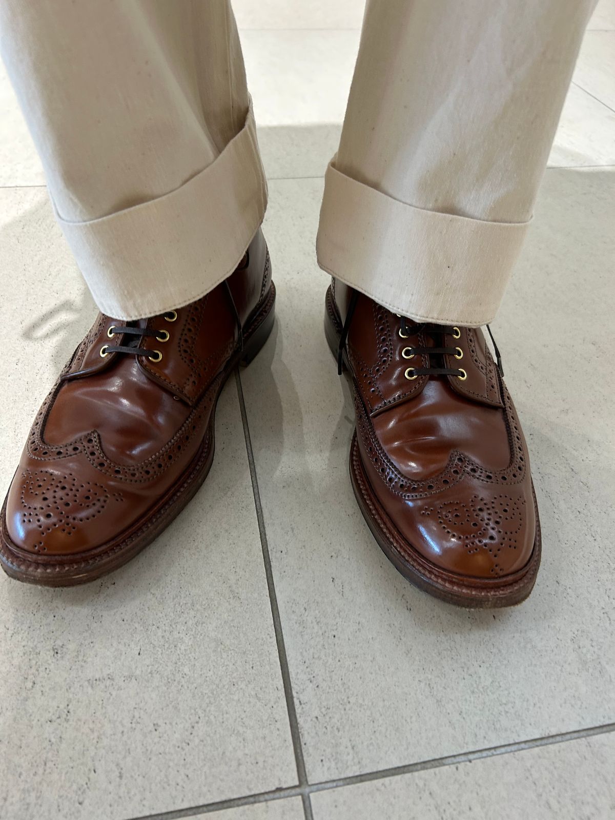 Photo by Patrick_Kwon on April 28, 2025 of the Alden Wingtip Boot in Horween Amaretto Shell Cordovan.