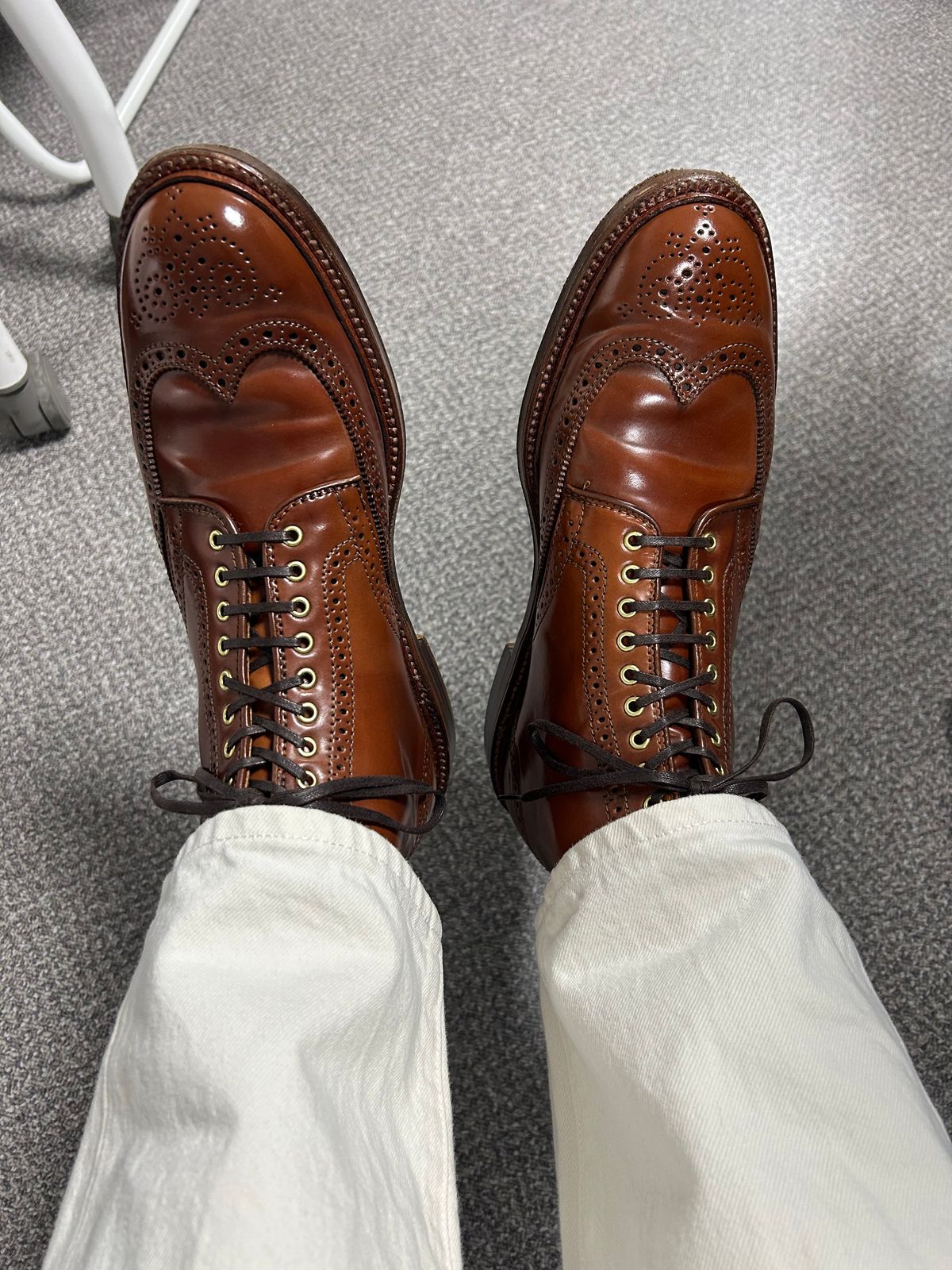 Photo by Patrick_Kwon on October 28, 2025 of the Alden Wingtip Boot in Horween Amaretto Shell Cordovan.