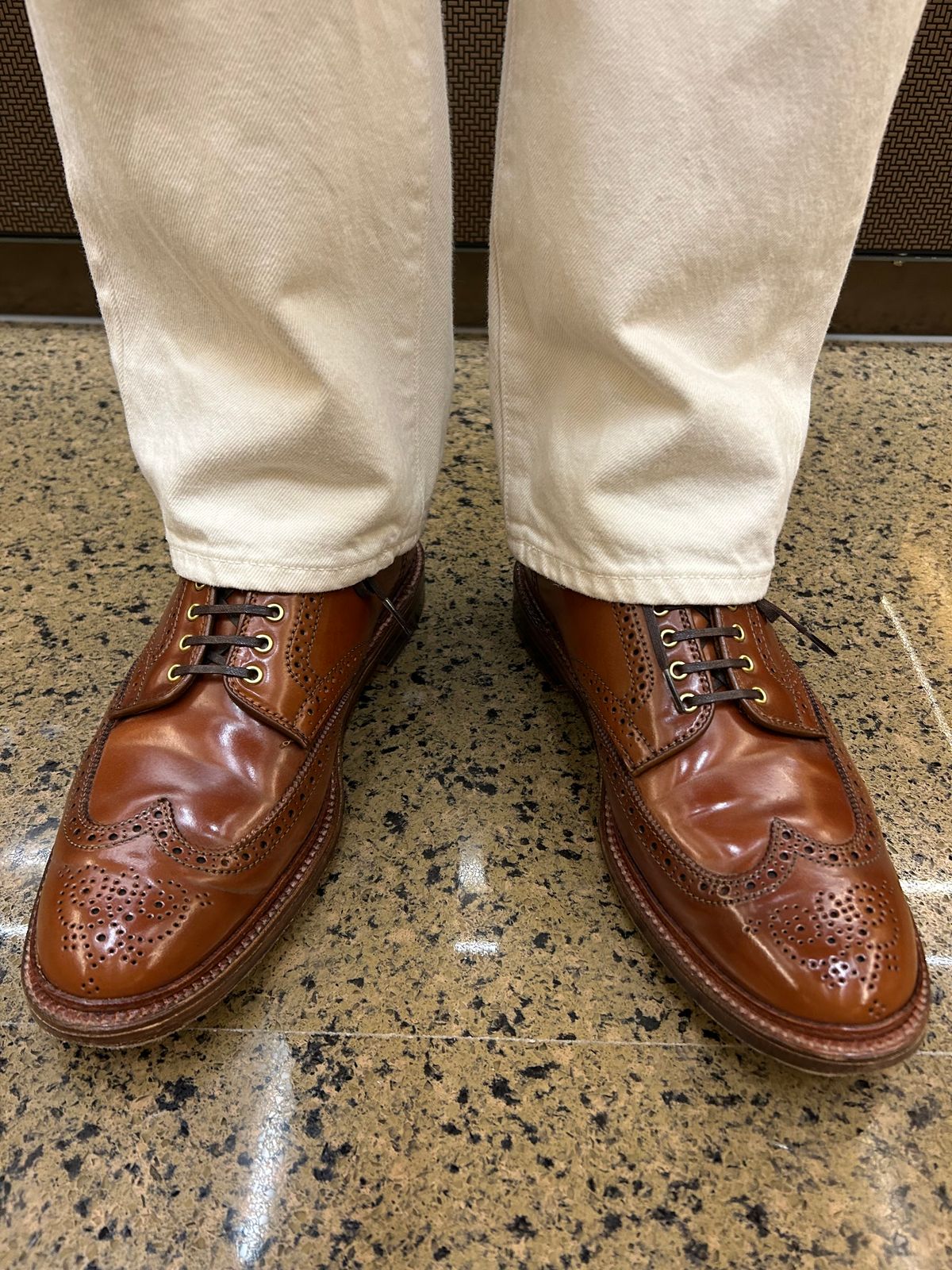 Photo by Patrick_Kwon on October 28, 2025 of the Alden Wingtip Boot in Horween Amaretto Shell Cordovan.