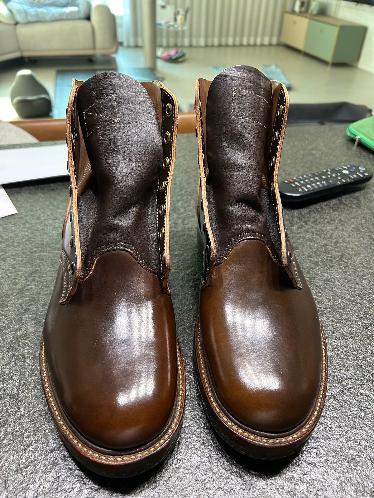 Photo by Patrick_Kwon on December 23, 2024 of the Role Club Boondockers in Horween Dark Cognac Shell Cordovan.