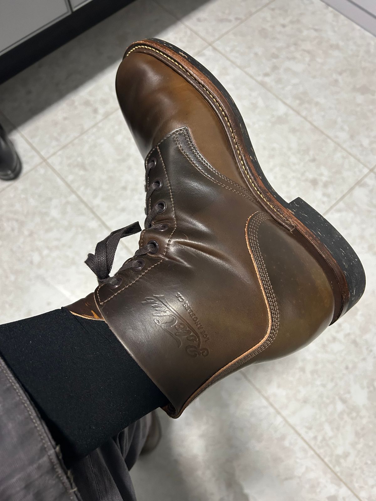Photo by Patrick_Kwon on April 8, 2025 of the Role Club Boondockers in Horween Dark Cognac Shell Cordovan.