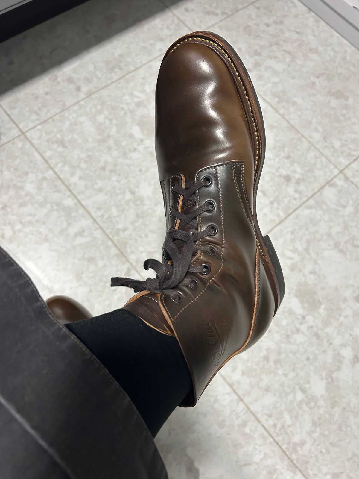Photo by Patrick_Kwon on April 8, 2025 of the Role Club Boondockers in Horween Dark Cognac Shell Cordovan.