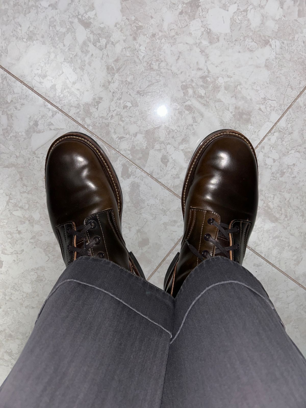 Photo by Patrick_Kwon on April 8, 2025 of the Role Club Boondockers in Horween Dark Cognac Shell Cordovan.