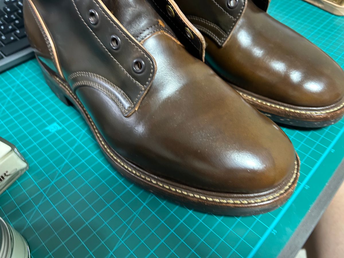 Photo by Patrick_Kwon on April 9, 2025 of the Role Club Boondockers in Horween Dark Cognac Shell Cordovan.