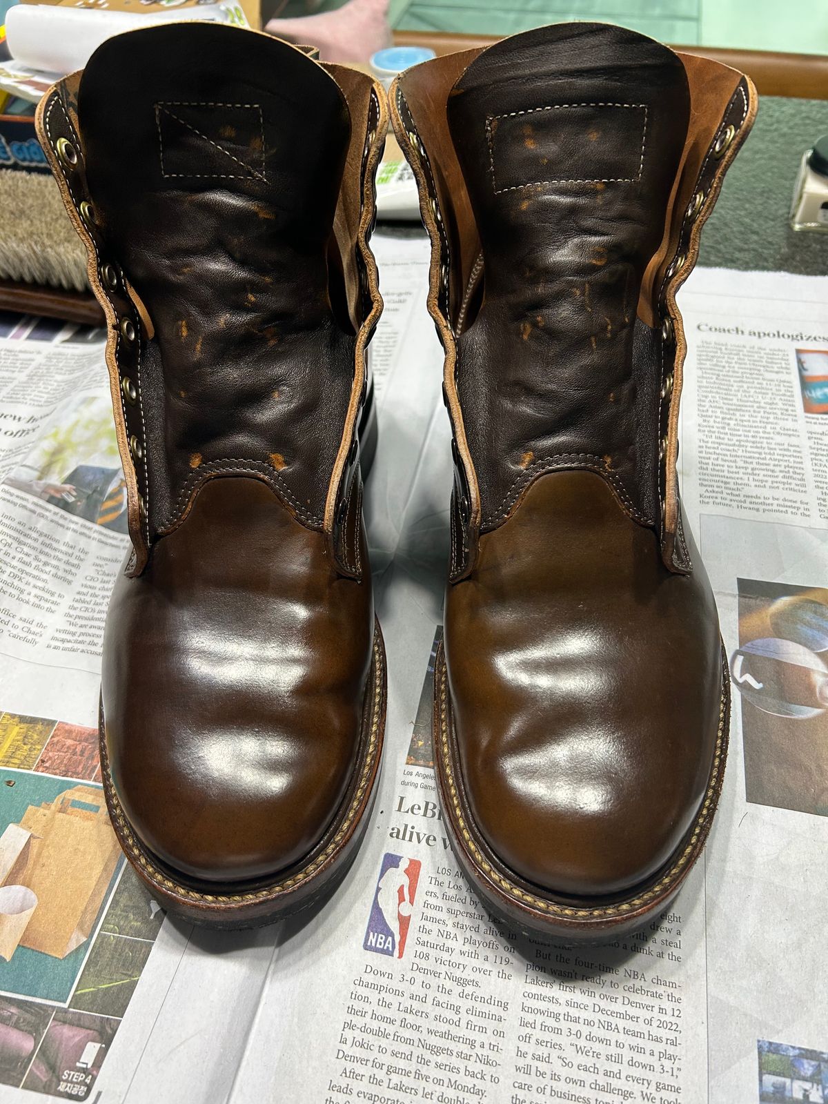 Photo by Patrick_Kwon on February 28, 2025 of the Role Club Boondockers in Horween Dark Cognac Shell Cordovan.
