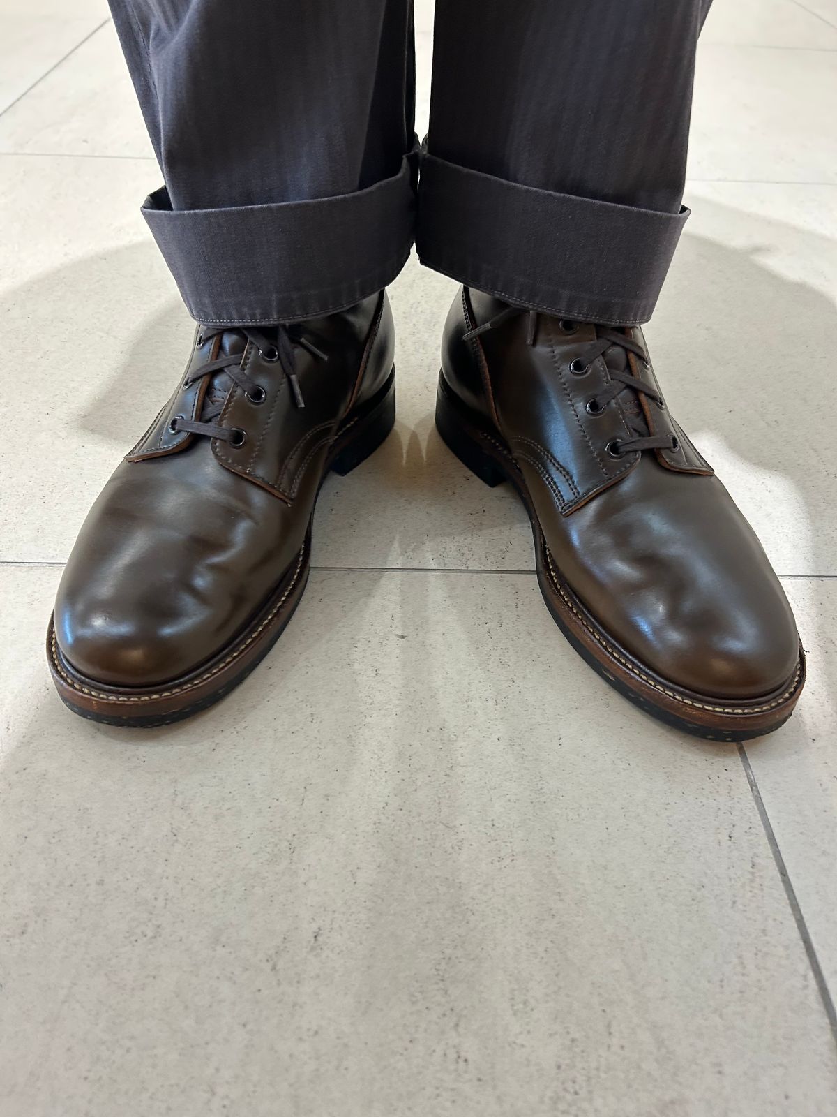 Photo by Patrick_Kwon on August 20, 2025 of the Role Club Boondockers in Horween Dark Cognac Shell Cordovan.