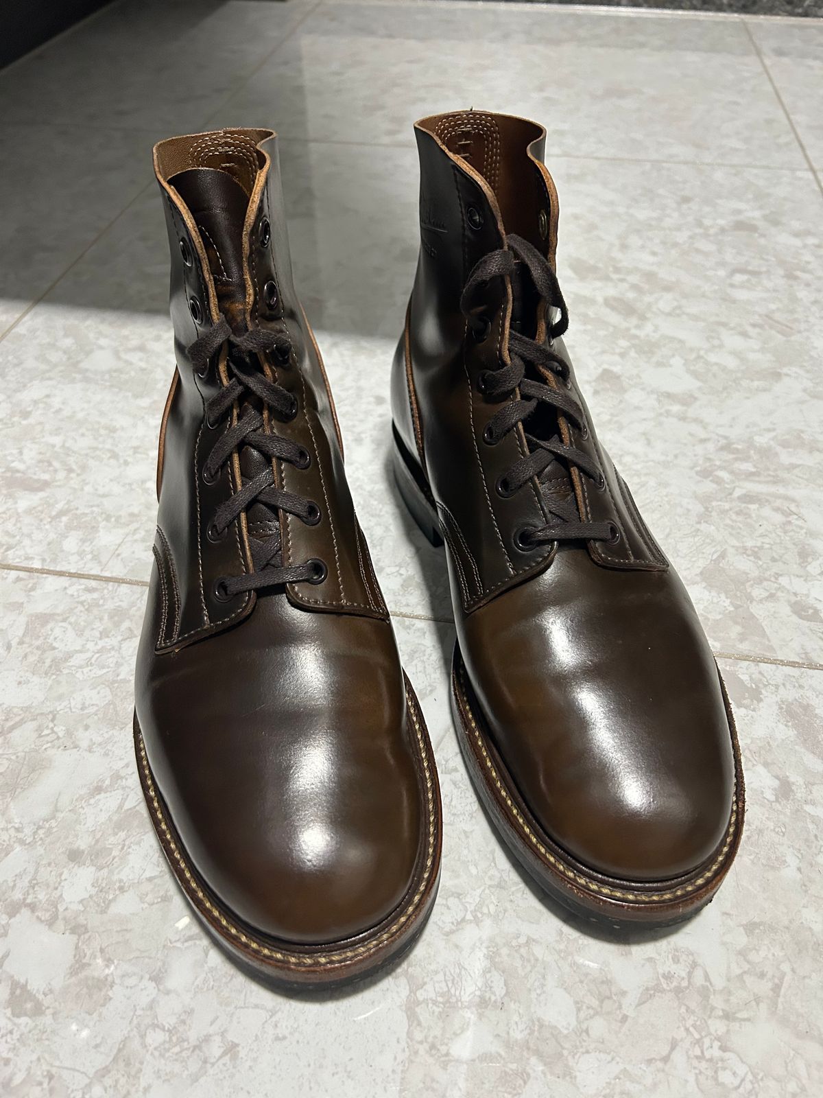 Photo by Patrick_Kwon on June 22, 2025 of the Role Club Boondockers in Horween Dark Cognac Shell Cordovan.