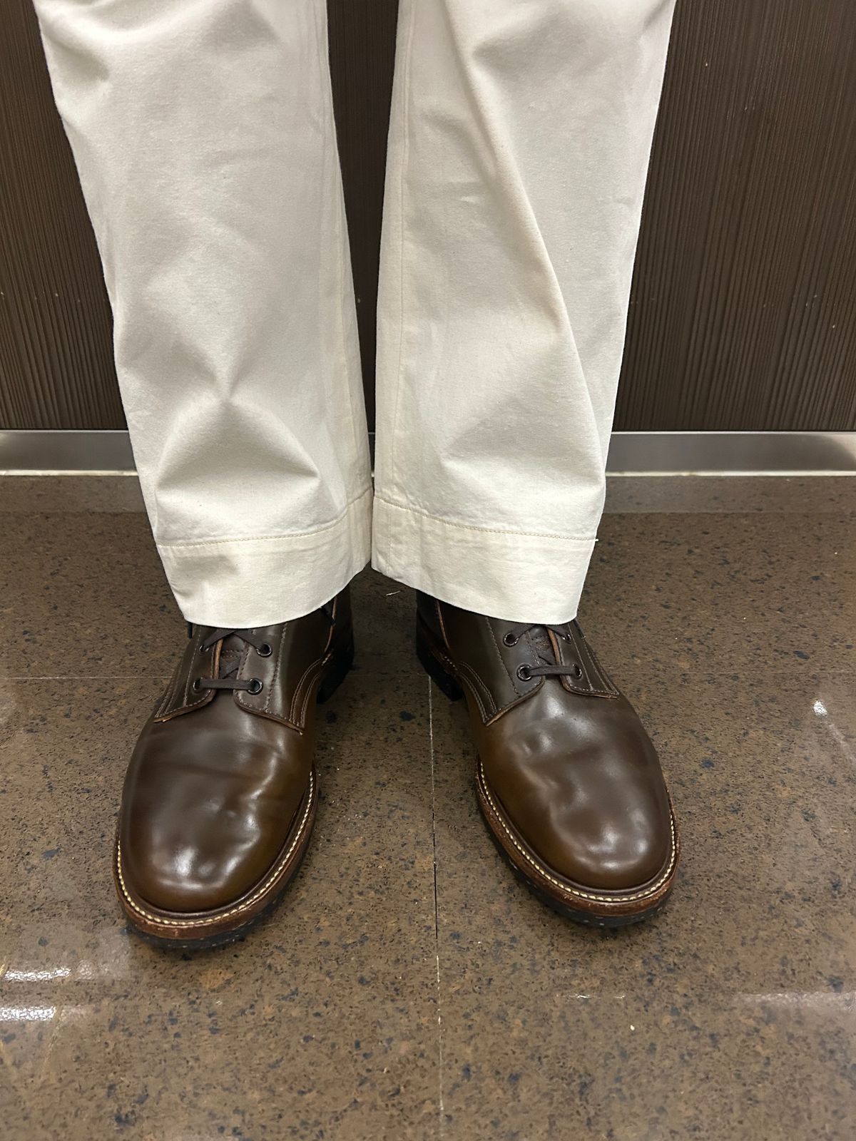 Photo by Patrick_Kwon on September 24, 2025 of the Role Club Boondockers in Horween Dark Cognac Shell Cordovan.