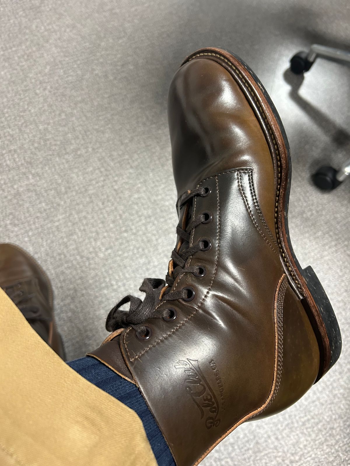 Photo by Patrick_Kwon on September 30, 2025 of the Role Club Boondockers in Horween Dark Cognac Shell Cordovan.