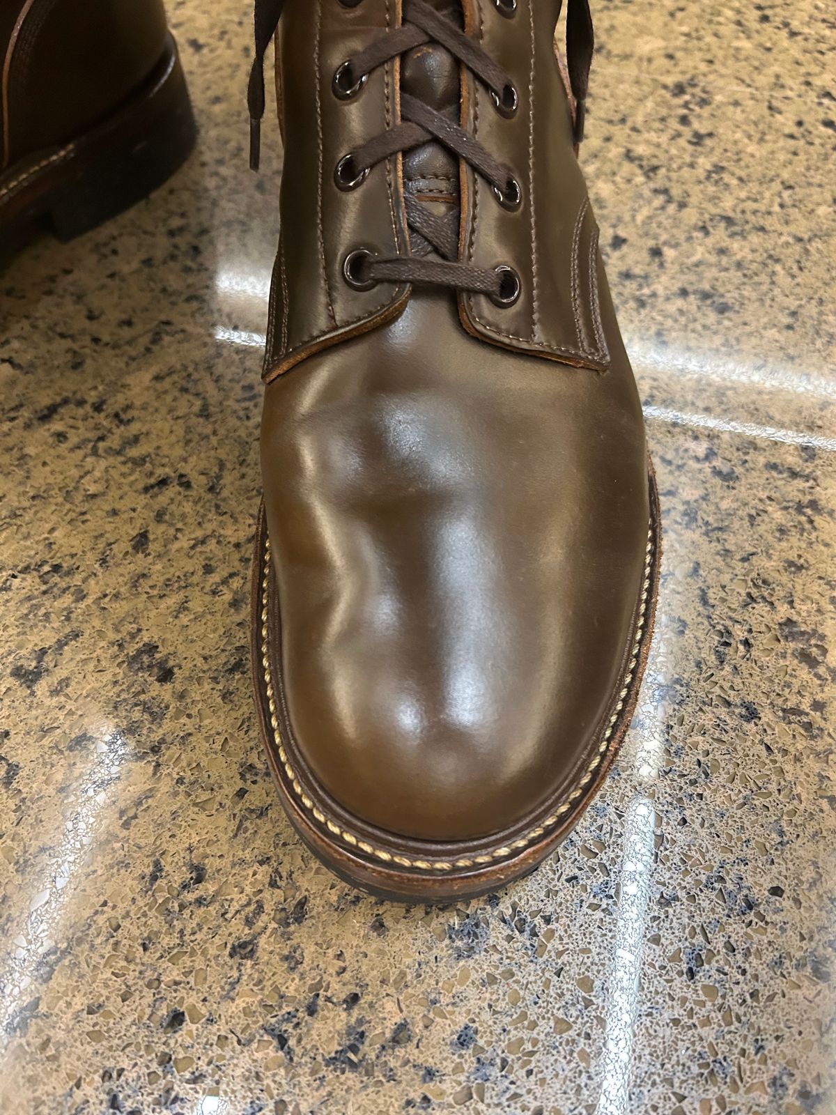 Photo by Patrick_Kwon on September 30, 2025 of the Role Club Boondockers in Horween Dark Cognac Shell Cordovan.