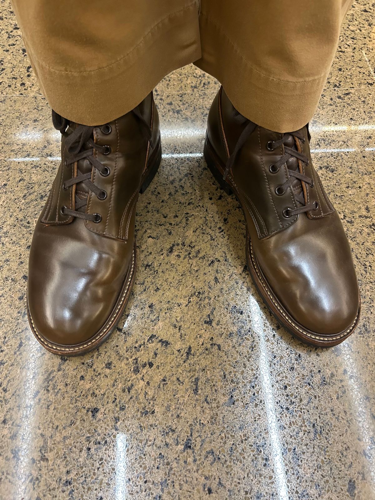Photo by Patrick_Kwon on September 30, 2025 of the Role Club Boondockers in Horween Dark Cognac Shell Cordovan.