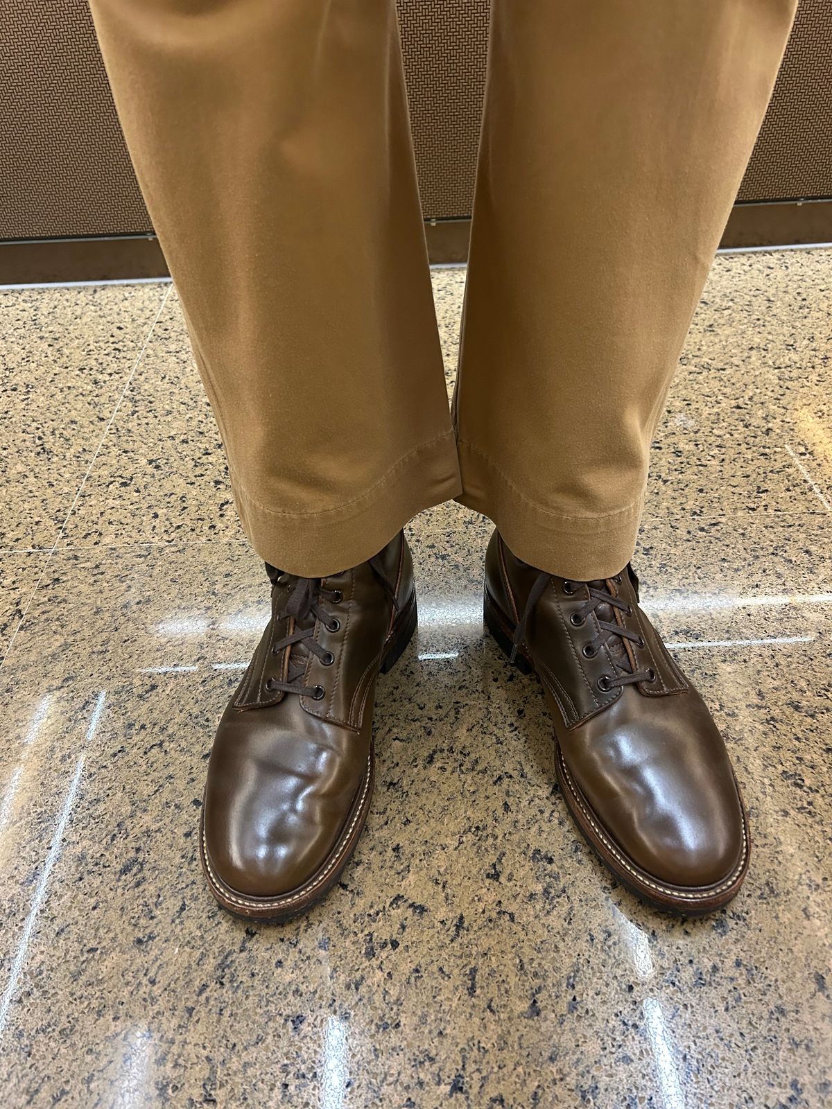 Photo by Patrick_Kwon on September 30, 2025 of the Role Club Boondockers in Horween Dark Cognac Shell Cordovan.