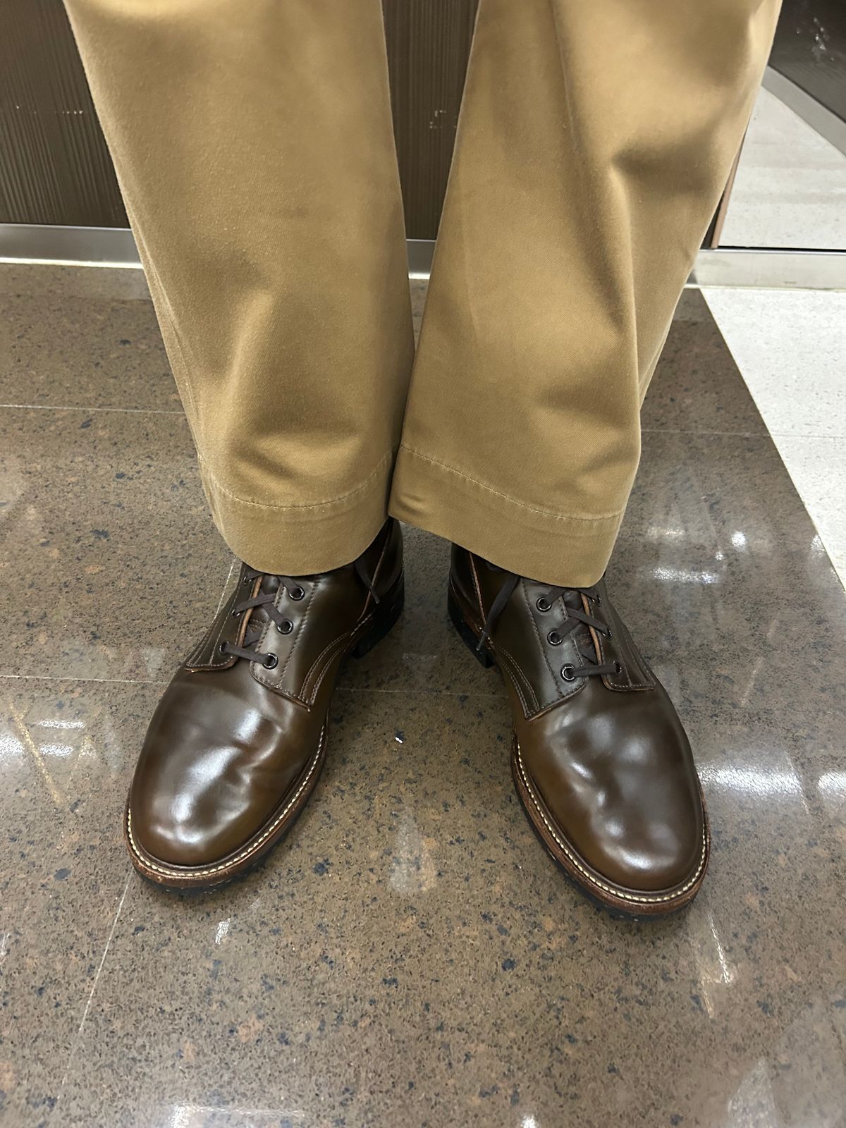 Photo by Patrick_Kwon on September 30, 2025 of the Role Club Boondockers in Horween Dark Cognac Shell Cordovan.