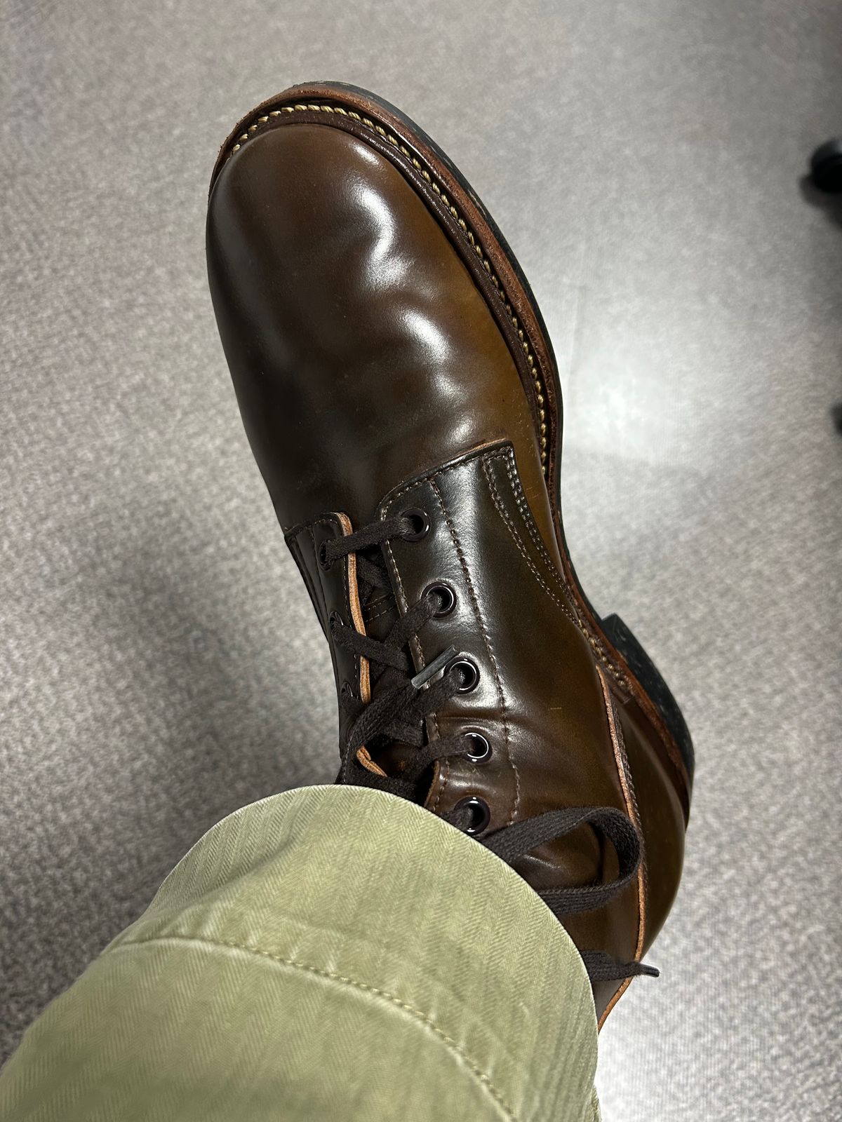 Photo by Patrick_Kwon on October 13, 2025 of the Role Club Boondockers in Horween Dark Cognac Shell Cordovan.