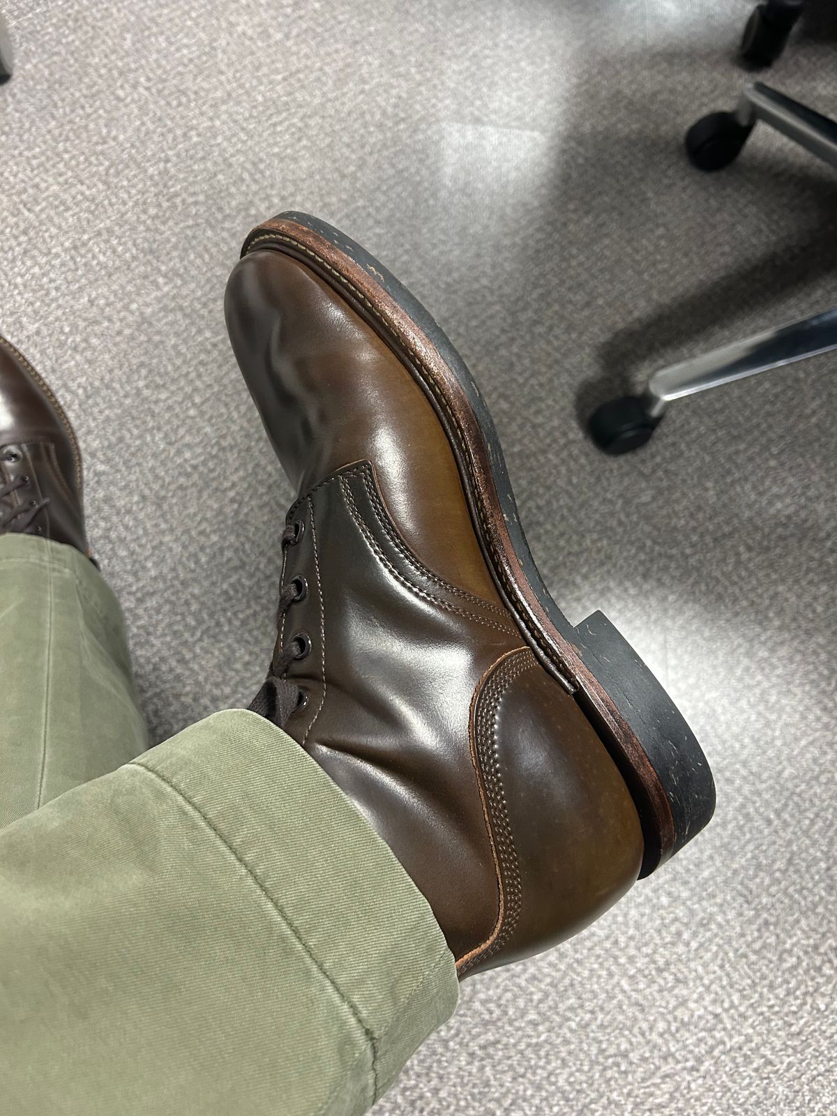 Photo by Patrick_Kwon on October 27, 2025 of the Role Club Boondockers in Horween Dark Cognac Shell Cordovan.