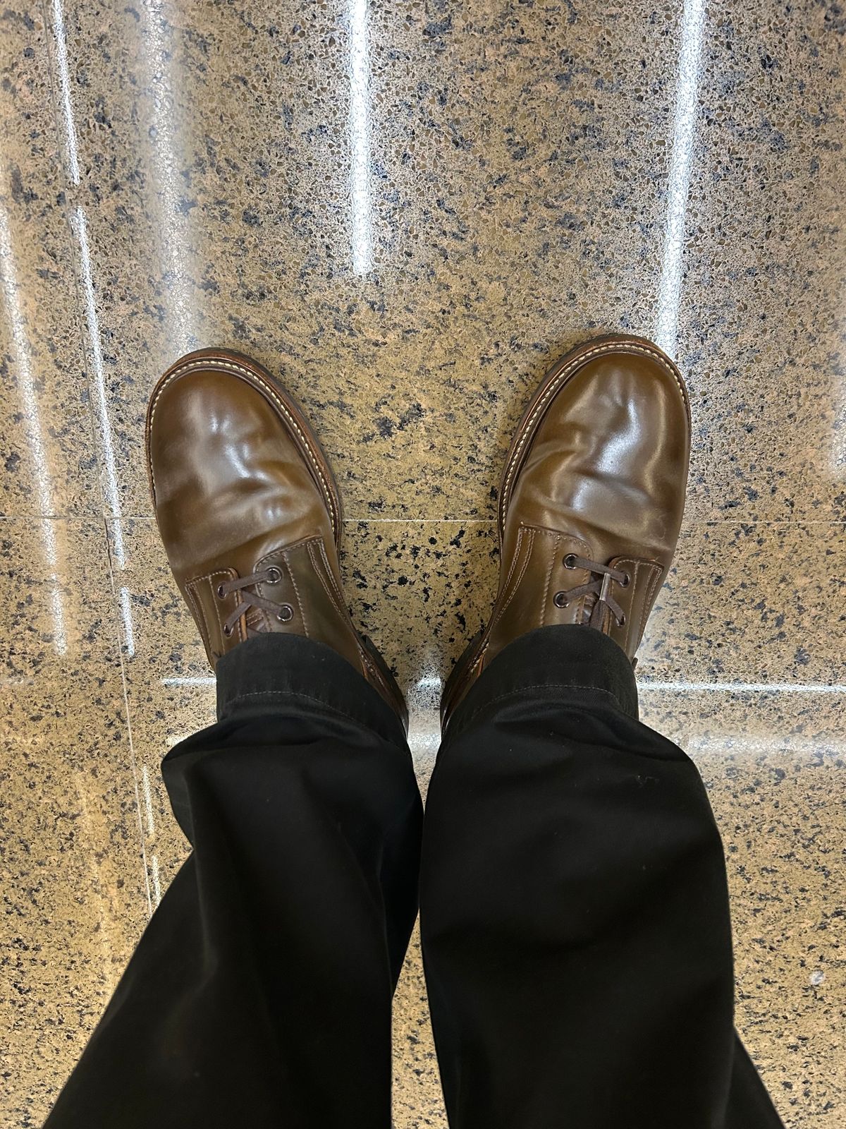 Photo by Patrick_Kwon on November 2, 2025 of the Role Club Boondockers in Horween Dark Cognac Shell Cordovan.