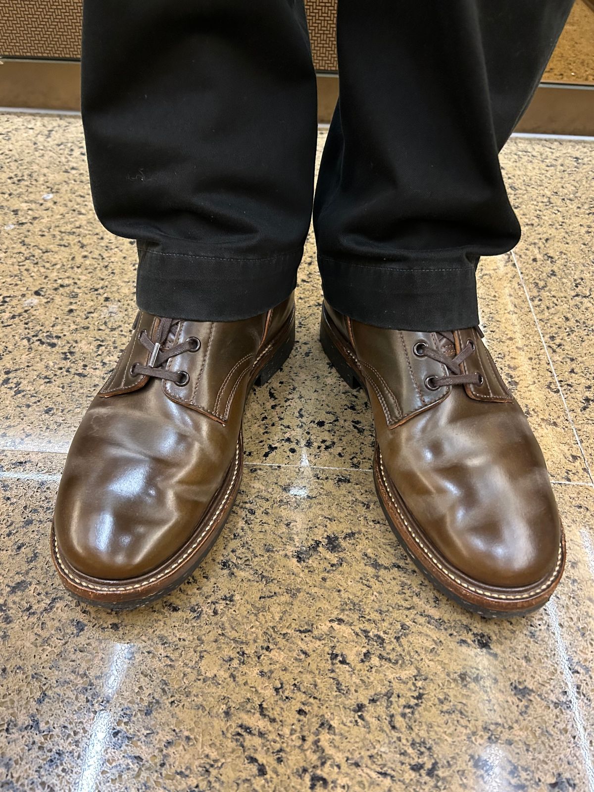 Photo by Patrick_Kwon on November 2, 2025 of the Role Club Boondockers in Horween Dark Cognac Shell Cordovan.