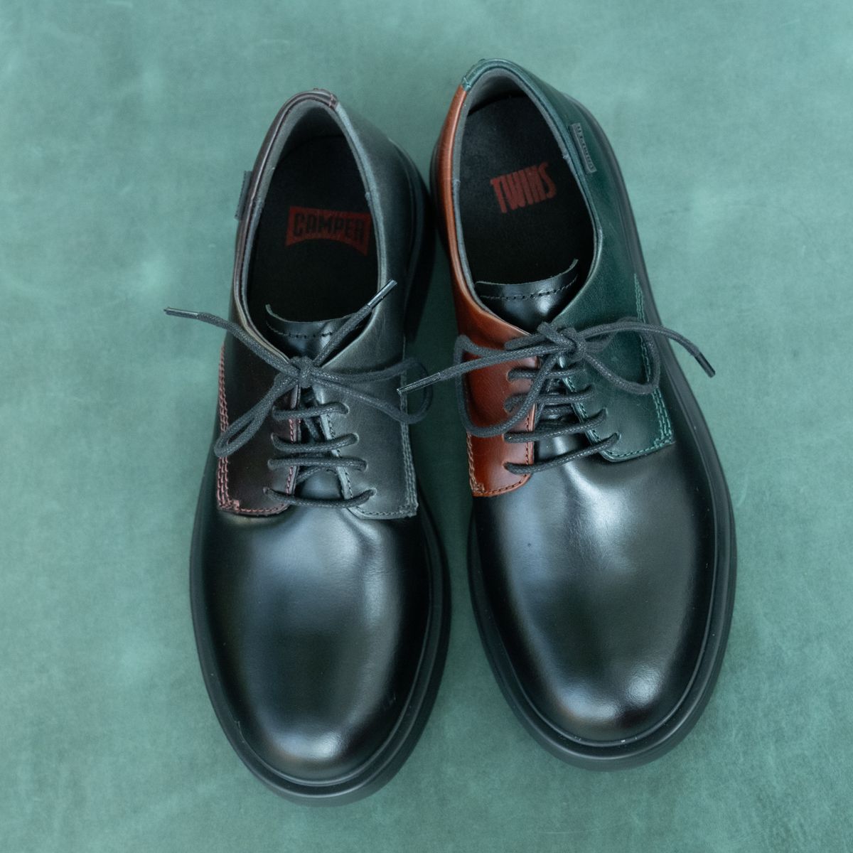 Photo by poppyseed55 on October 3, 2025 of the Camper Twins, multicolor shoes in Calfskin.