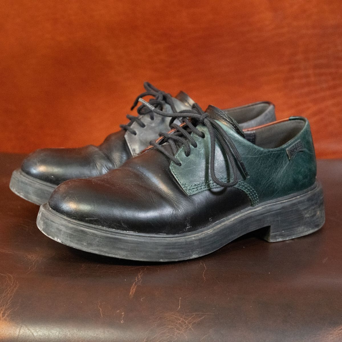 Photo by poppyseed55 on December 5, 2025 of the Camper Twins, multicolor shoes in Calfskin.