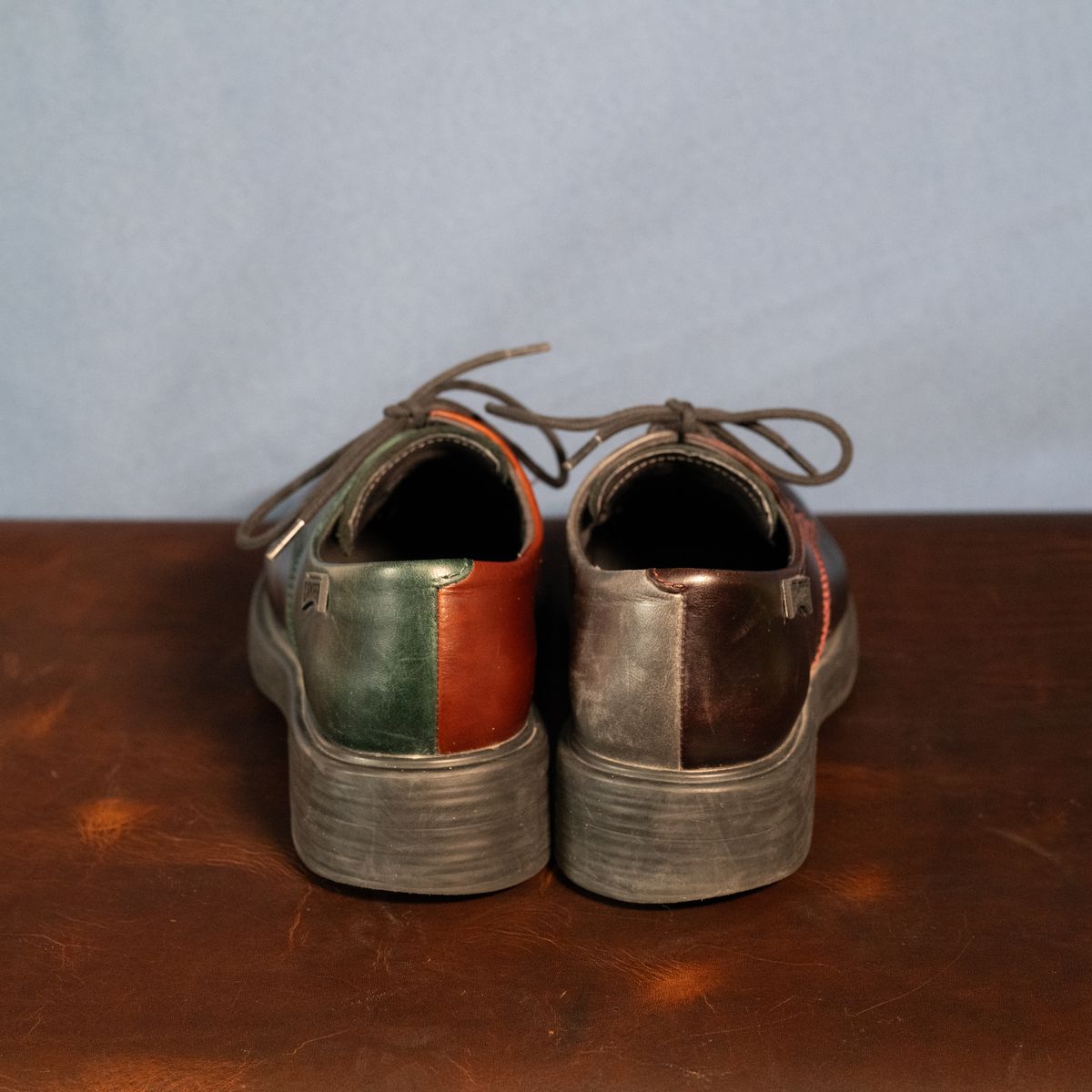 Photo by poppyseed55 on January 5, 2026 of the Camper Twins, multicolor shoes in Calfskin.