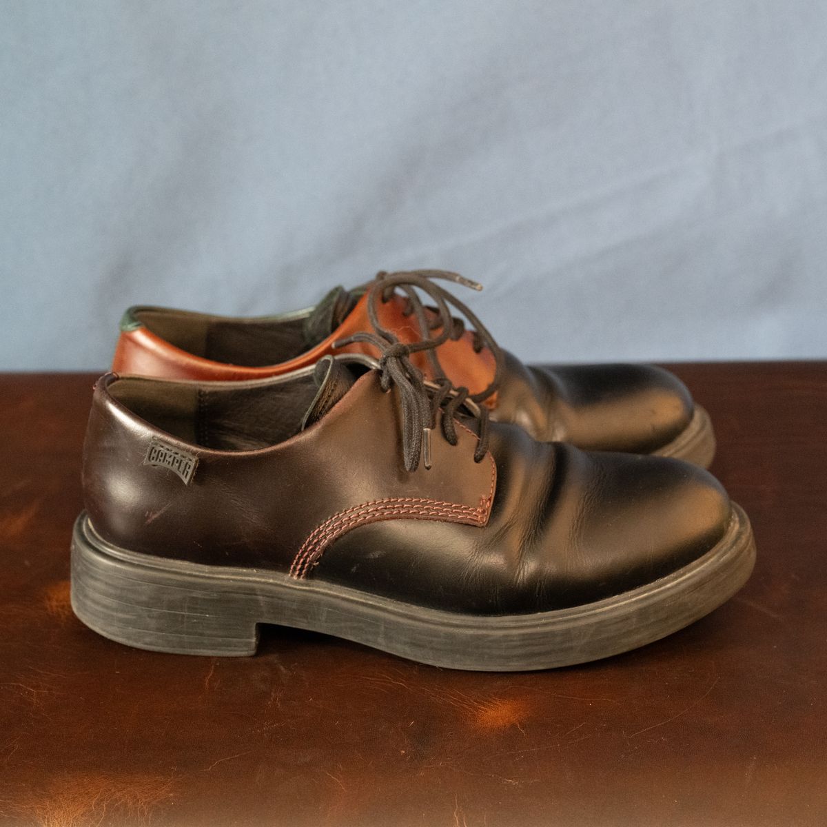 Photo by poppyseed55 on January 5, 2026 of the Camper Twins, multicolor shoes in Calfskin.