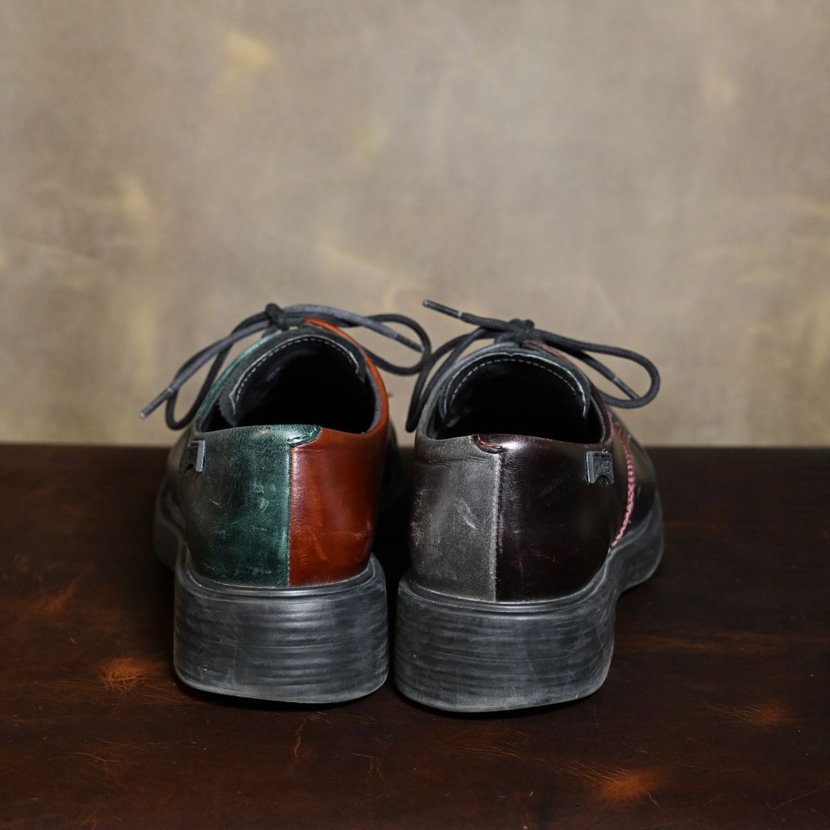 Photo by poppyseed55 on February 5, 2026 of the Camper Twins, multicolor shoes in Calfskin.