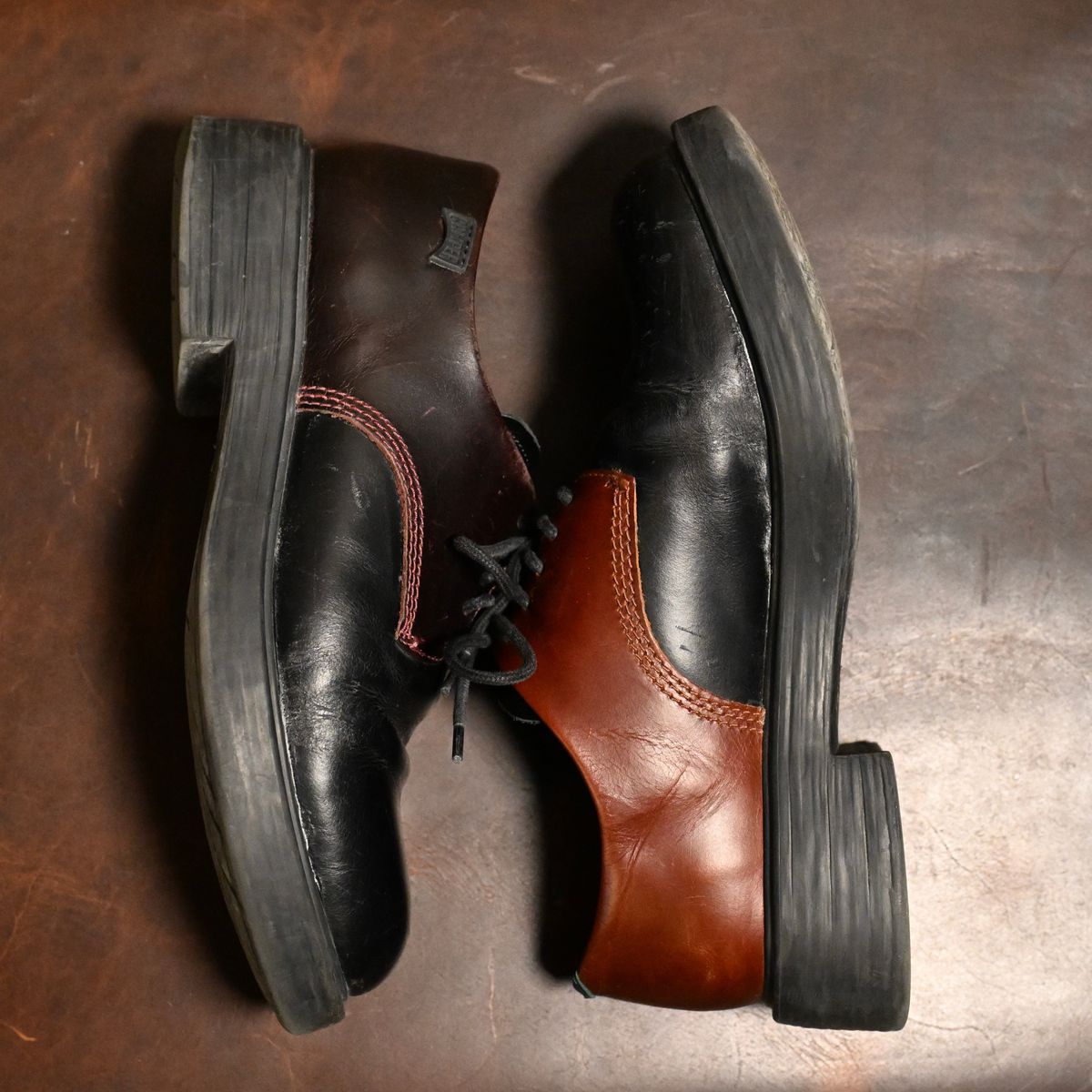 Photo by poppyseed55 on February 5, 2026 of the Camper Twins, multicolor shoes in Calfskin.