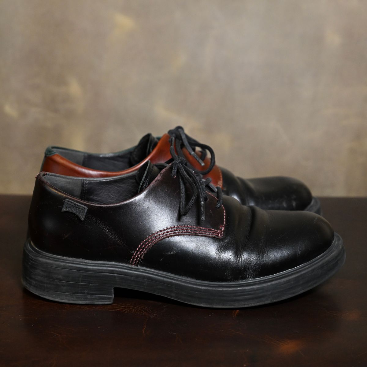 Photo by poppyseed55 on February 5, 2026 of the Camper Twins, multicolor shoes in Calfskin.