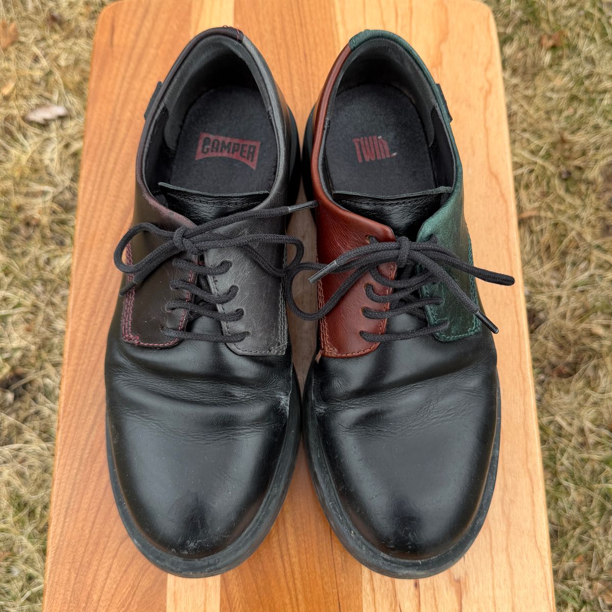 Photo by poppyseed55 on March 5, 2026 of the Camper Twins, multicolor shoes in Calfskin.