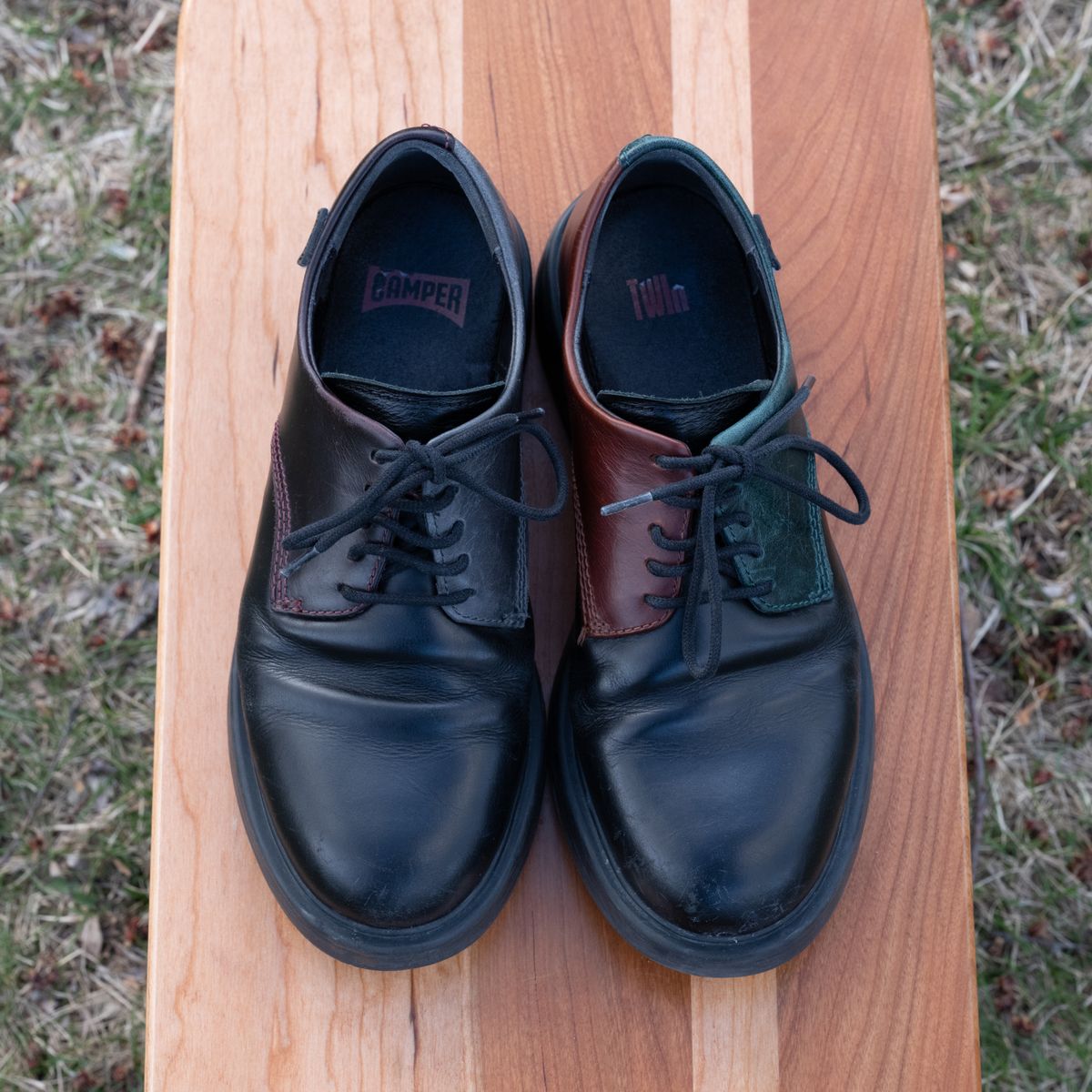 Photo by poppyseed55 on March 28, 2026 of the Camper Twins, multicolor shoes in Calfskin.