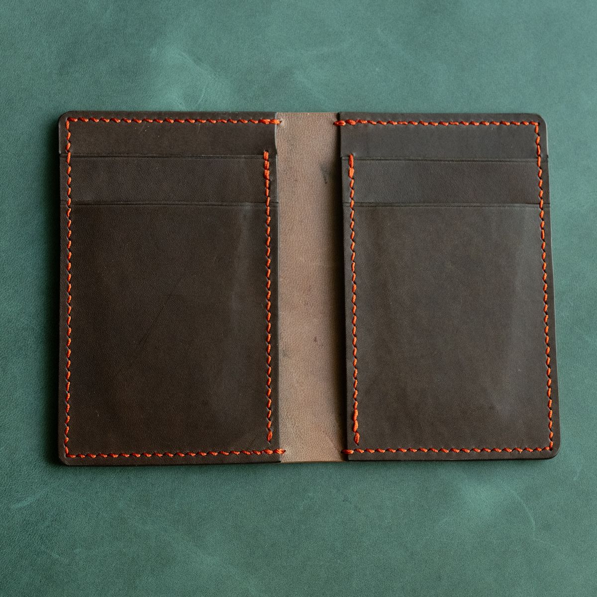 Photo by poppyseed55 on October 5, 2025 of the Self-Made Bifold in Horween Dark Cognac Shell Cordovan & Conceria Walpier Chocolate Buttero.