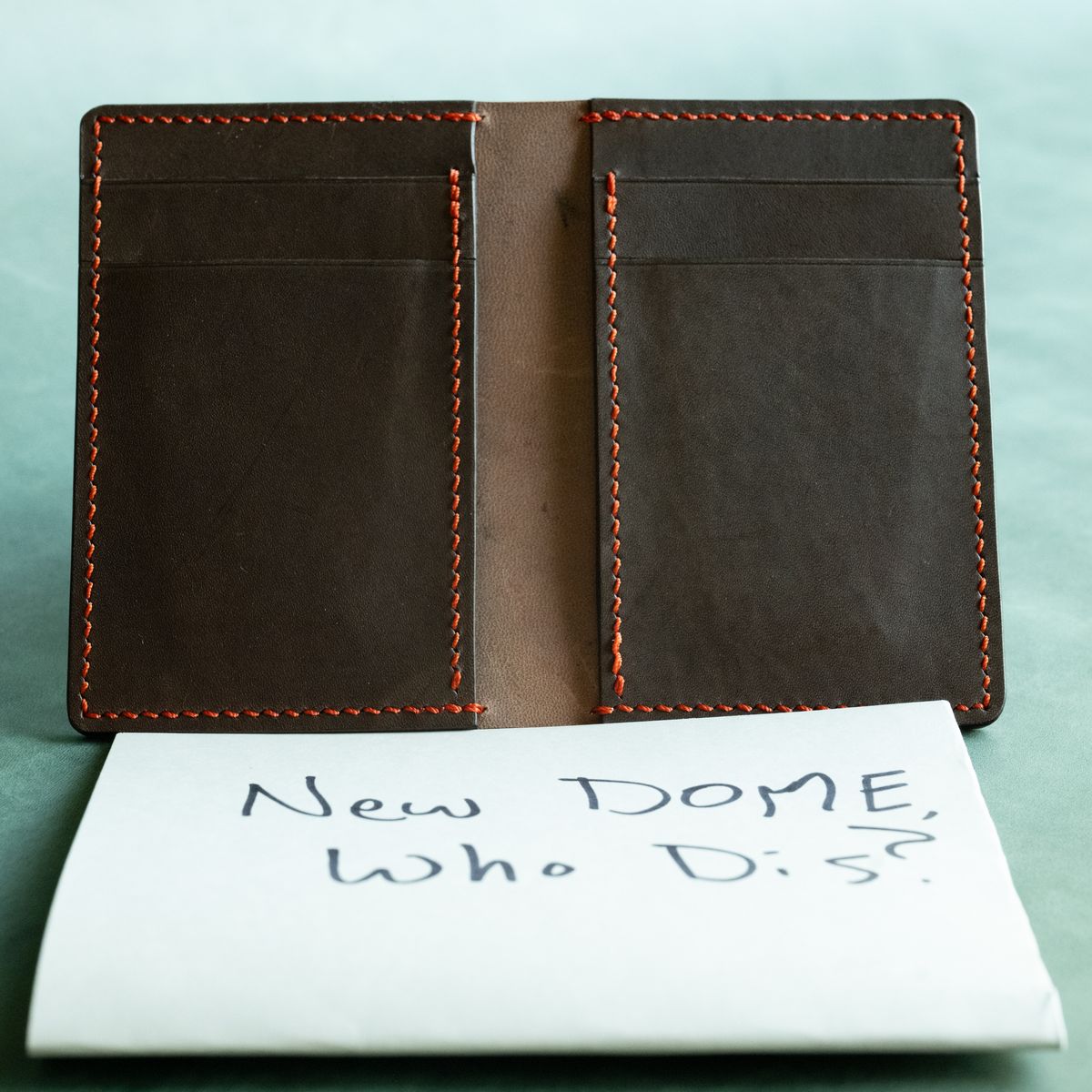 Photo by poppyseed55 on October 5, 2025 of the Self-Made Bifold in Horween Dark Cognac Shell Cordovan & Conceria Walpier Chocolate Buttero.