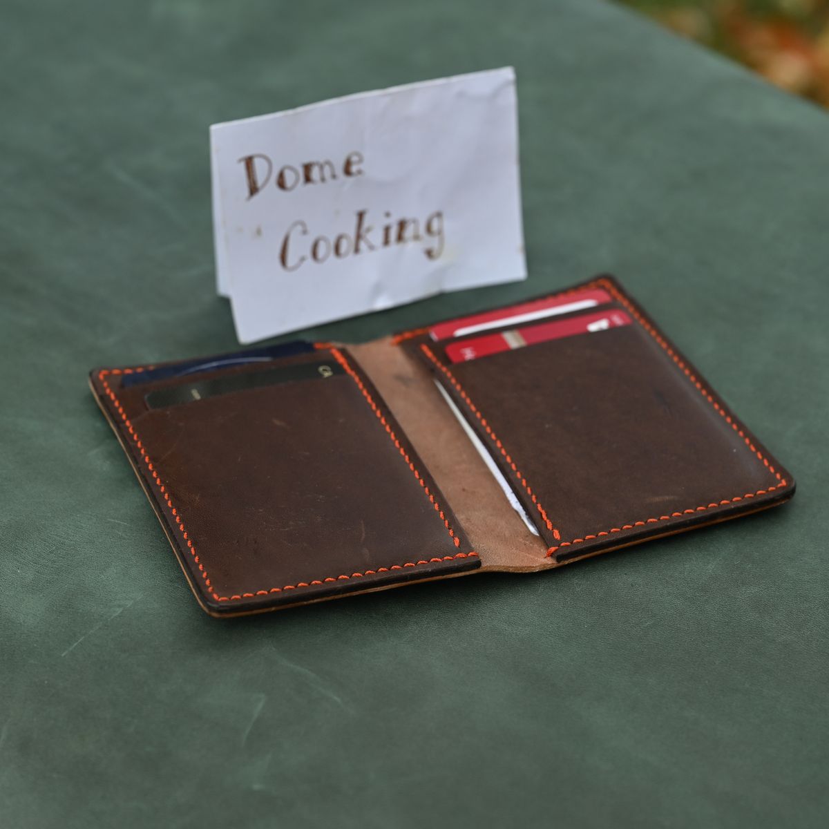 Photo by poppyseed55 on November 4, 2025 of the Self-Made Bifold in Horween Dark Cognac Shell Cordovan & Conceria Walpier Chocolate Buttero.