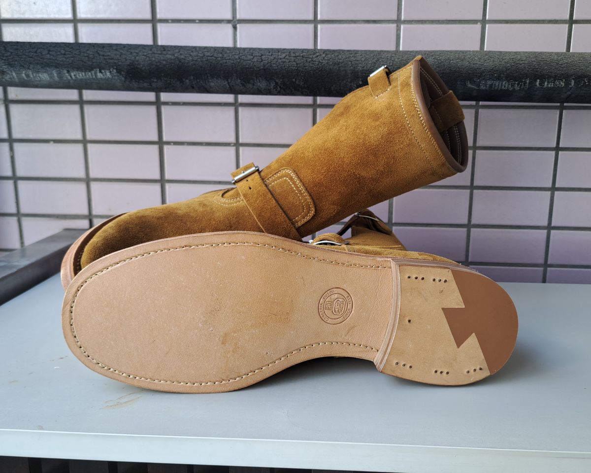 Photo by poppypoppy on October 3, 2024 of the Briselblack The Keeper 'Type 2' Engineer Boot in Opera Marraca Ox Bacau.