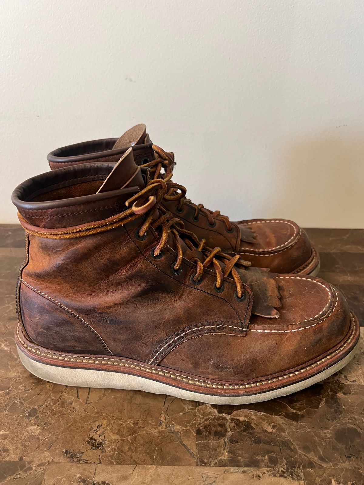 Photo by 216octopus on June 1, 2025 of the Red Wing 1907 in S.B. Foot Copper Rough and Tough.