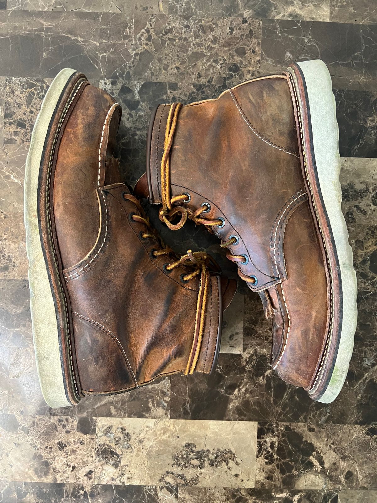 Photo by 216octopus on June 1, 2025 of the Red Wing 1907 in S.B. Foot Copper Rough and Tough.