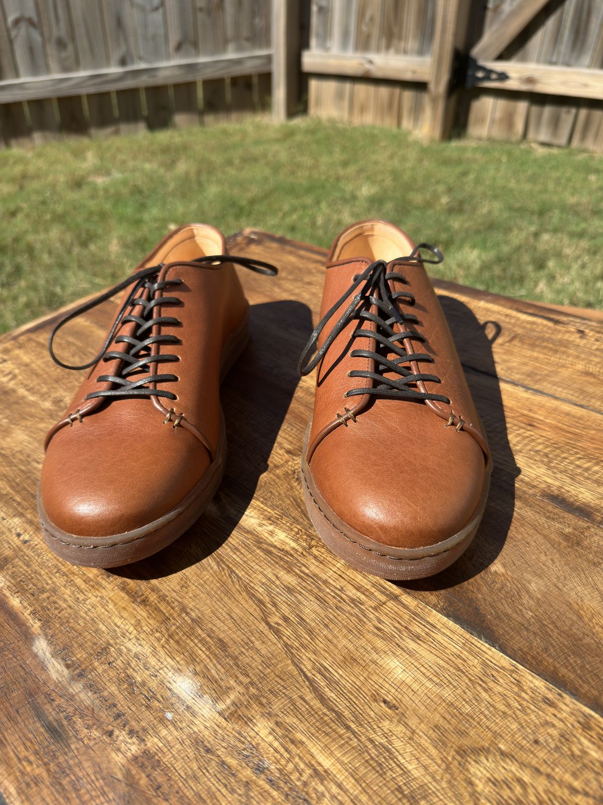 Photo by amac16 on October 1, 2025 of the Crown Northampton Harlestone in Olive Oil Tan Horween Buffalo.