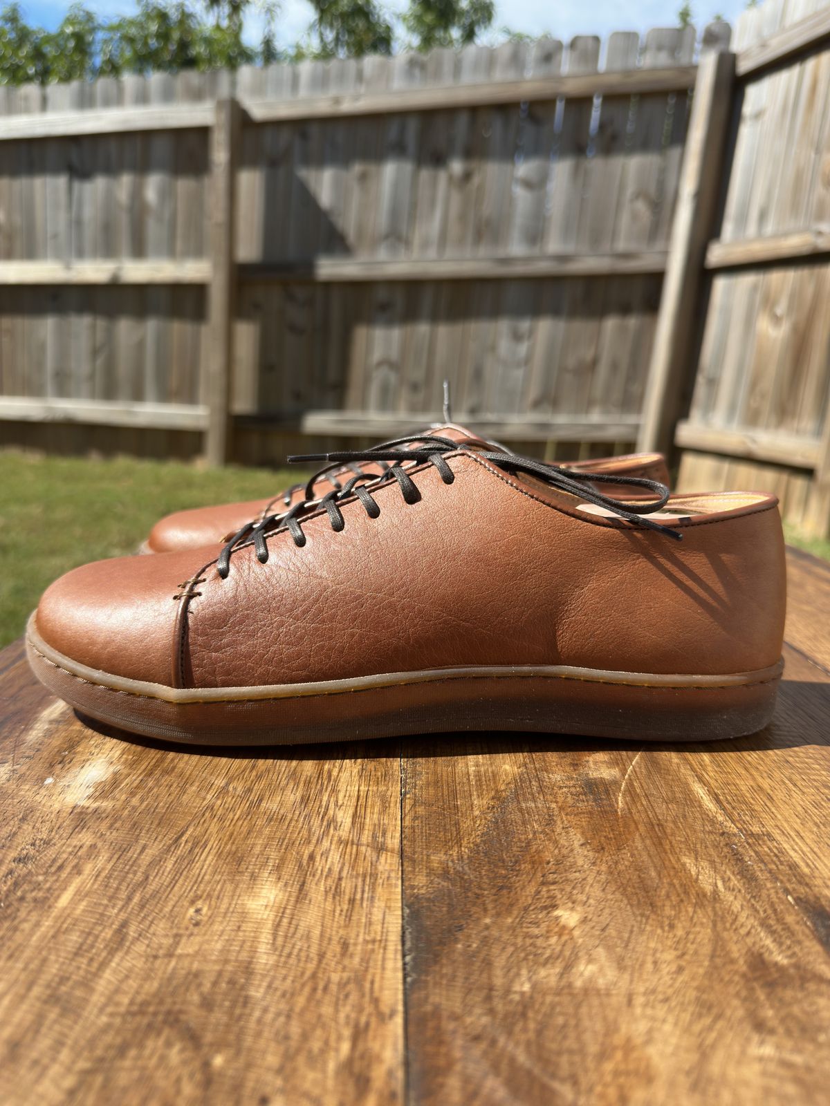 Photo by amac16 on October 1, 2025 of the Crown Northampton Harlestone in Olive Oil Tan Horween Buffalo.