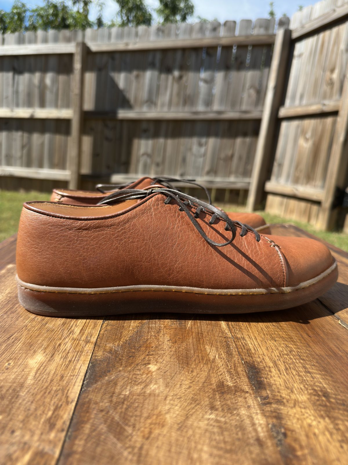 Photo by amac16 on October 1, 2025 of the Crown Northampton Harlestone in Olive Oil Tan Horween Buffalo.