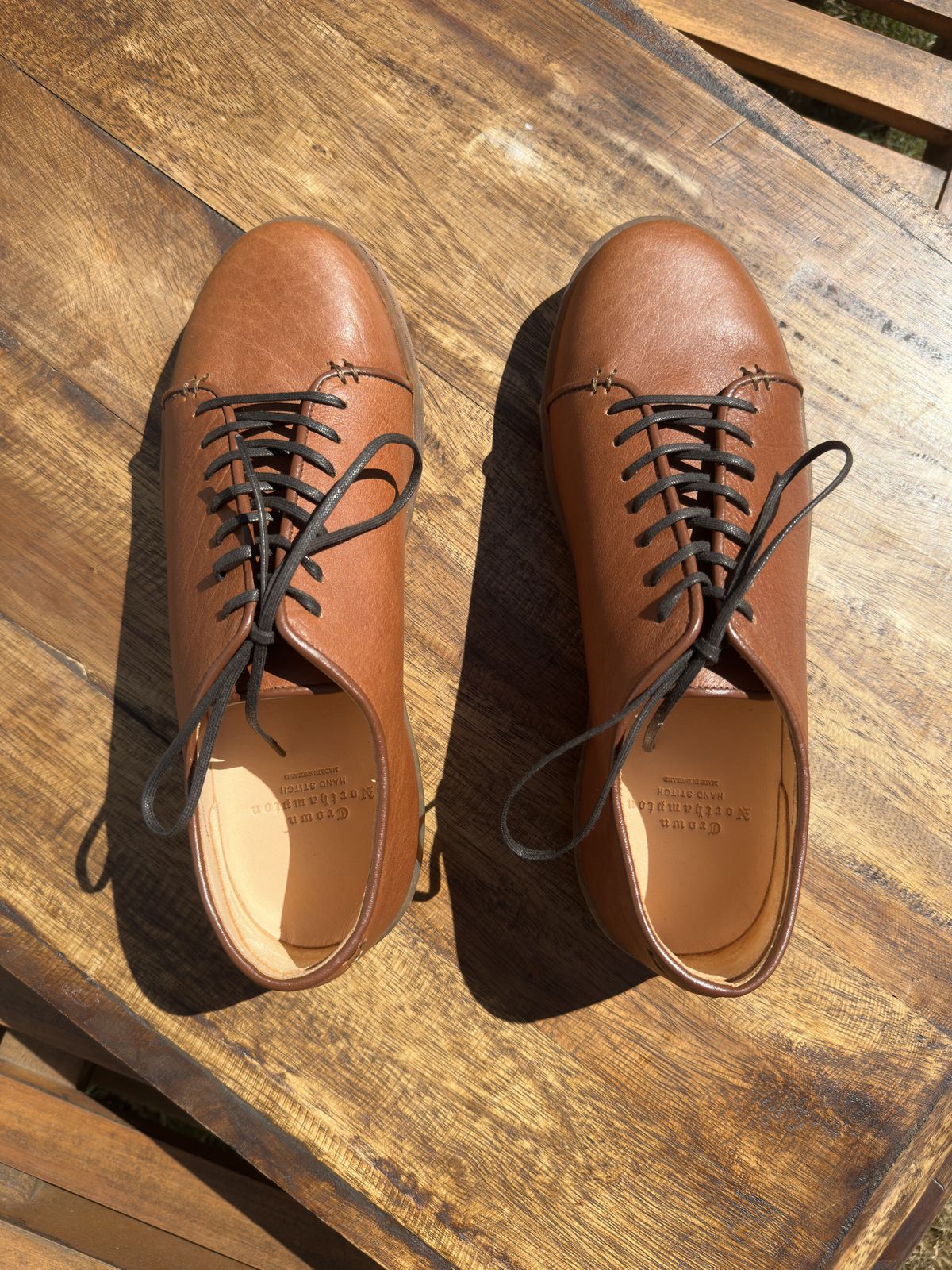 Photo by amac16 on October 1, 2025 of the Crown Northampton Harlestone in Olive Oil Tan Horween Buffalo.