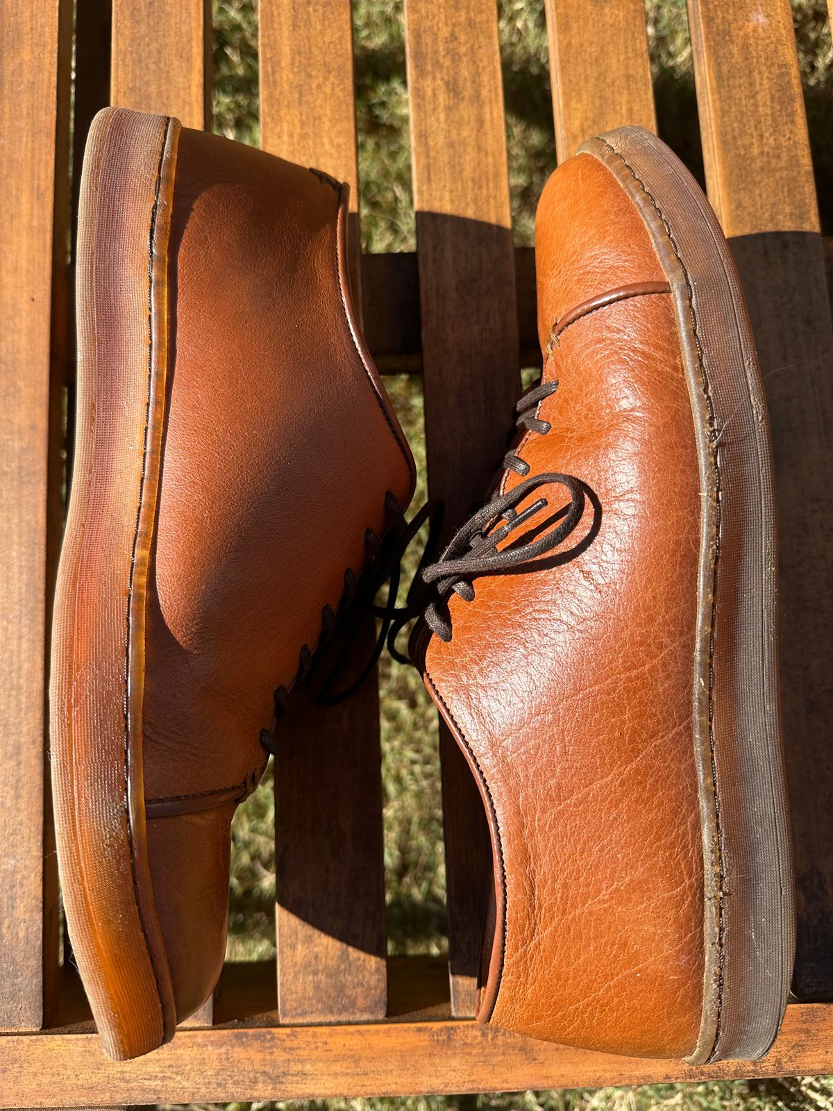 Photo by amac16 on November 3, 2025 of the Crown Northampton Harlestone in Olive Oil Tan Horween Buffalo.