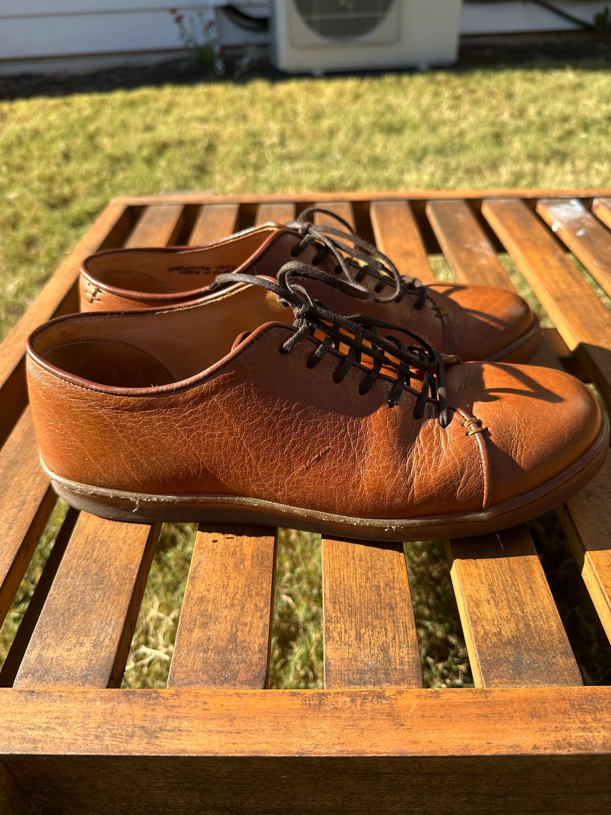 Photo by amac16 on November 3, 2025 of the Crown Northampton Harlestone in Olive Oil Tan Horween Buffalo.