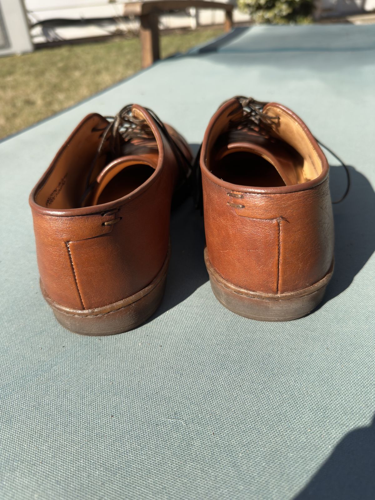 Photo by amac16 on December 3, 2025 of the Crown Northampton Harlestone in Olive Oil Tan Horween Buffalo.