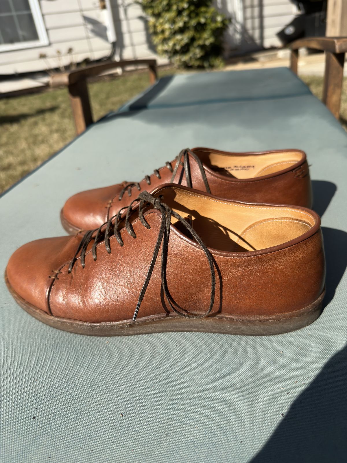 Photo by amac16 on December 3, 2025 of the Crown Northampton Harlestone in Olive Oil Tan Horween Buffalo.