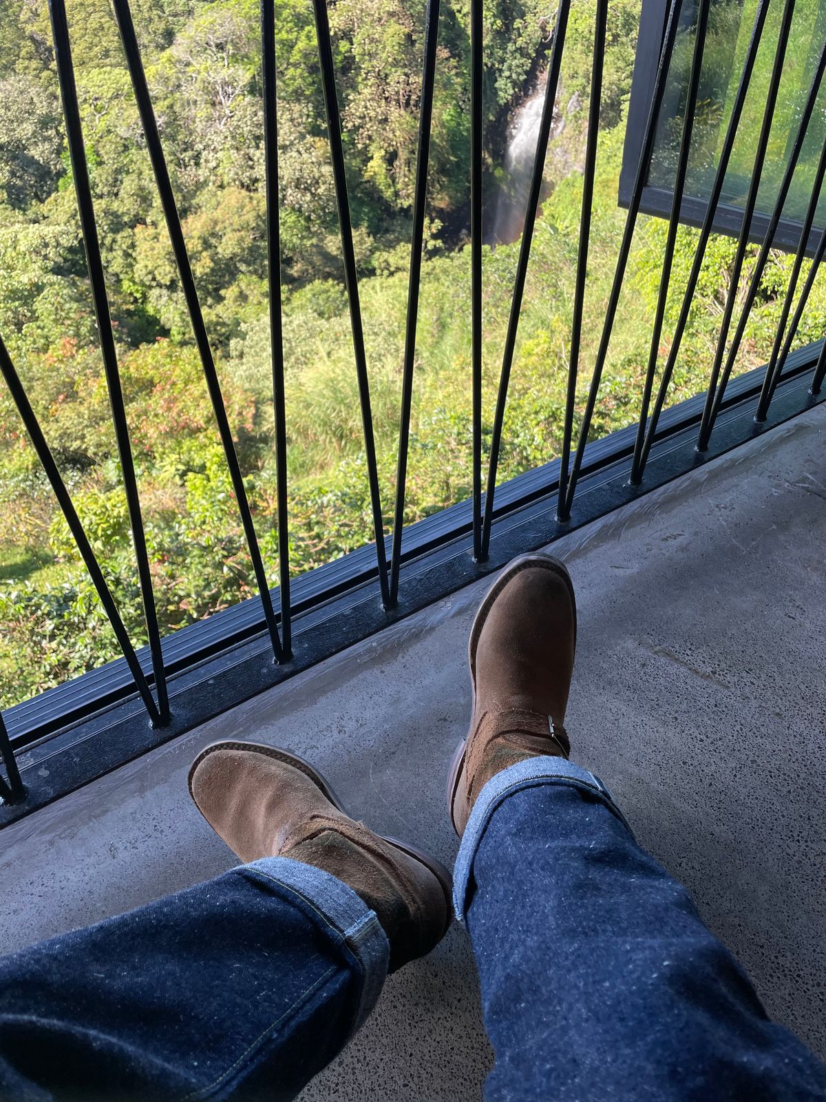 Photo by leafjar77 on January 22, 2025 of the Wesco x Ship John Derroll Boot in Seidel British Tan Domain Roughout.