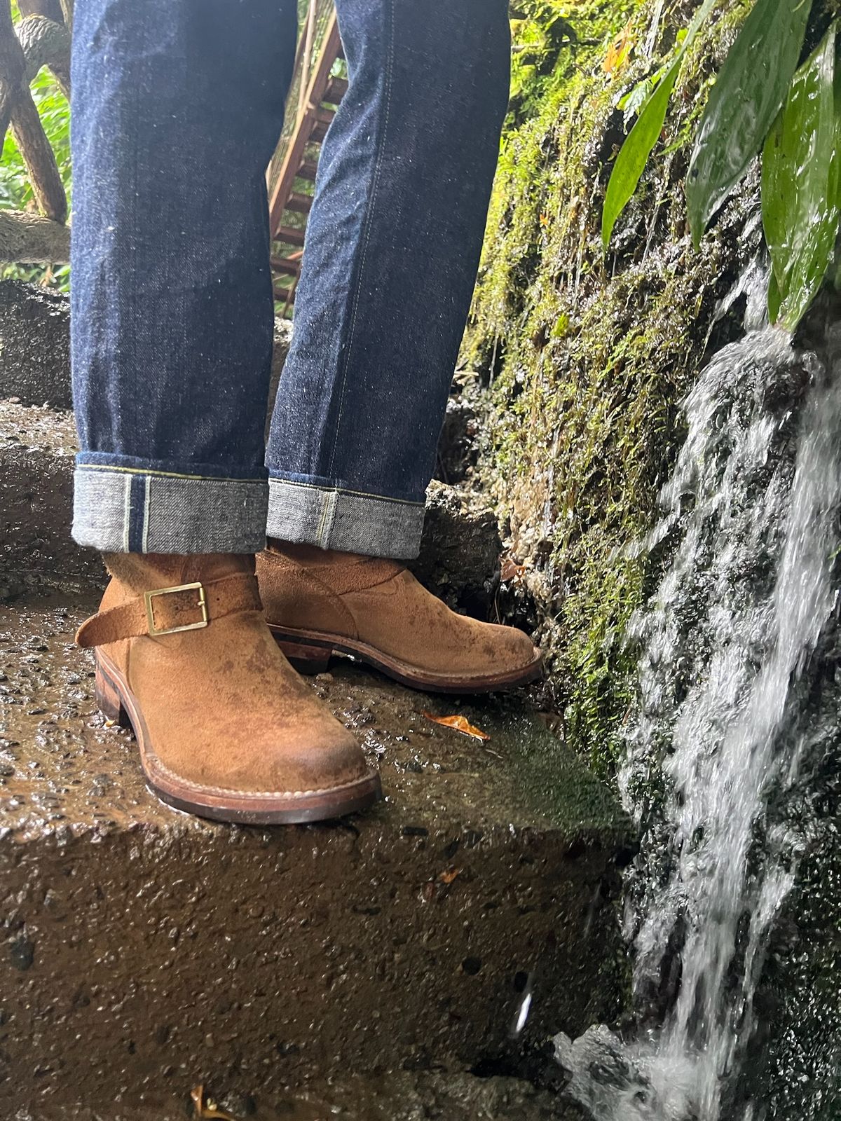 Photo by leafjar77 on January 22, 2025 of the Wesco x Ship John Derroll Boot in Seidel British Tan Domain Roughout.